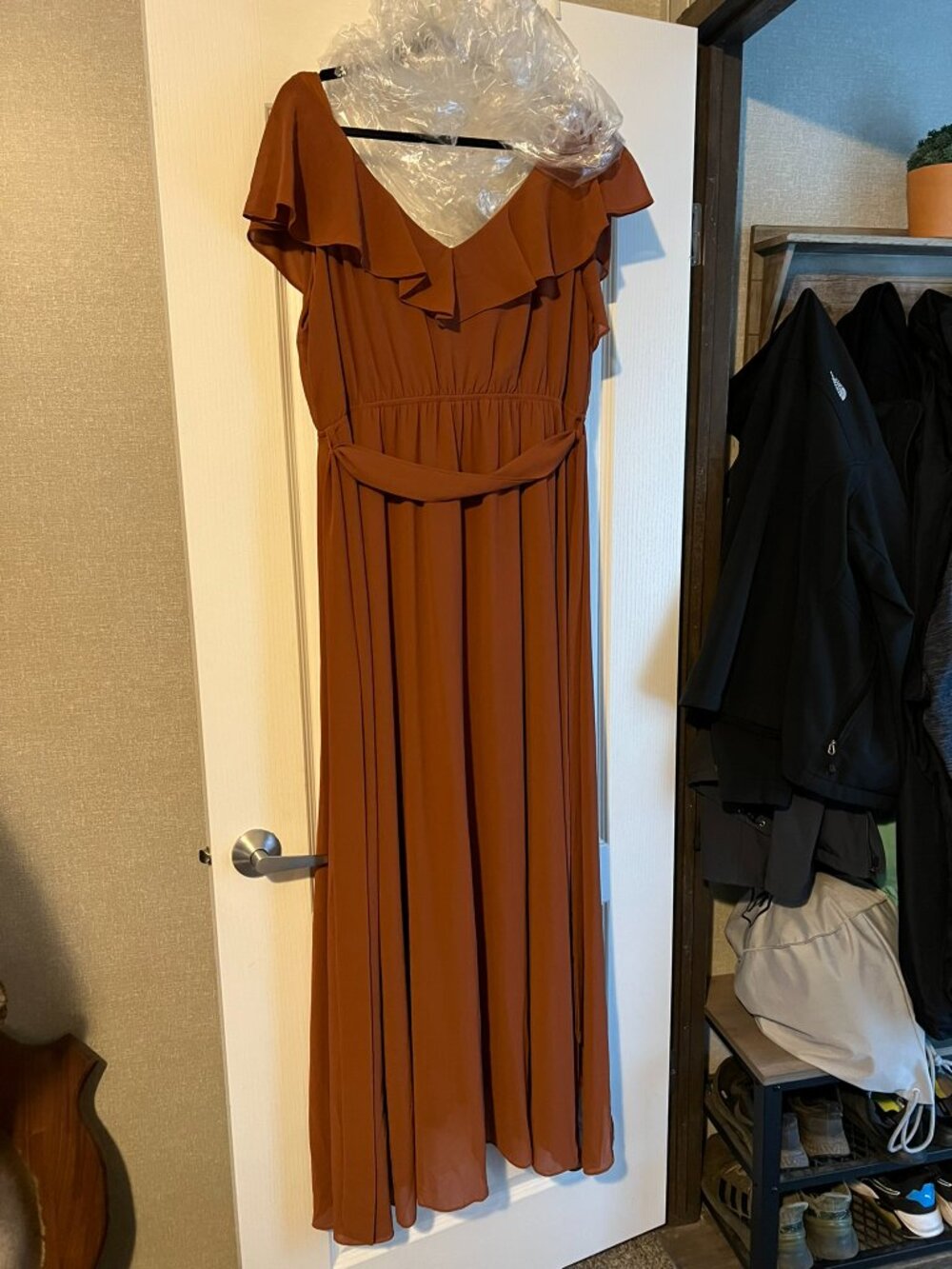 Baltic Born Katya Ruffle Maxi Dress | Rust - Picture 4 of 4